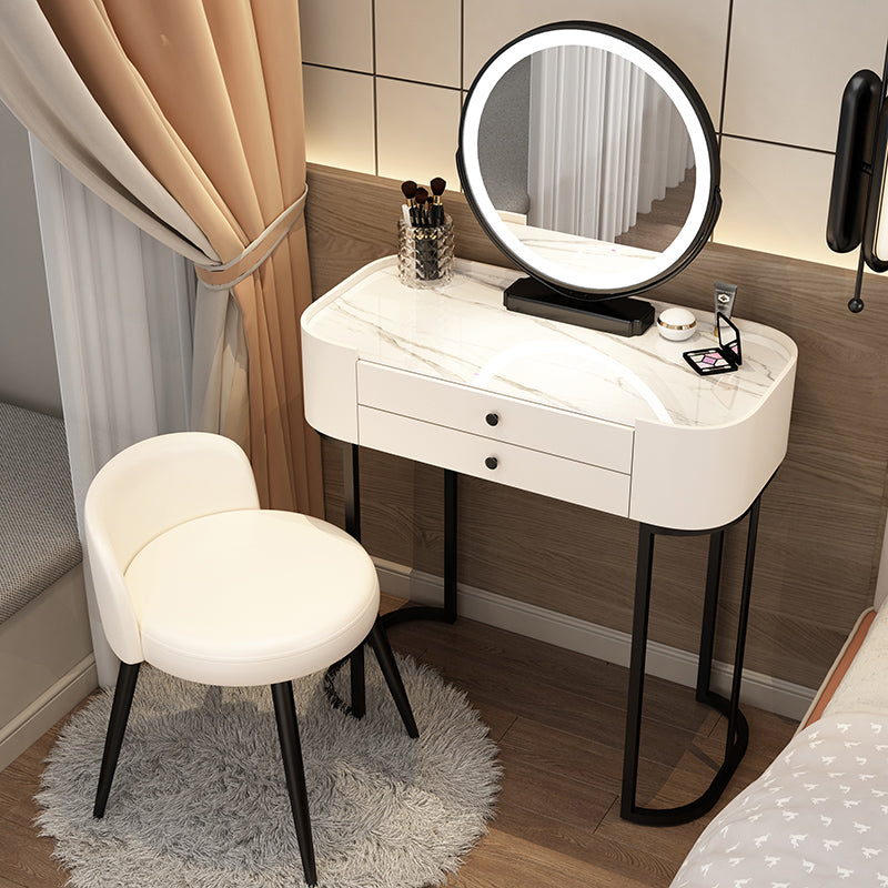 Contemporary Glass Vanity Dressing Table Bedroom Makeup Vanity Desk with Drawer