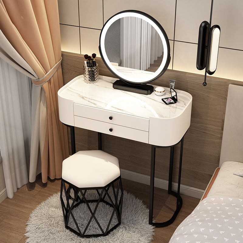 Contemporary Glass Vanity Dressing Table Bedroom Makeup Vanity Desk with Drawer