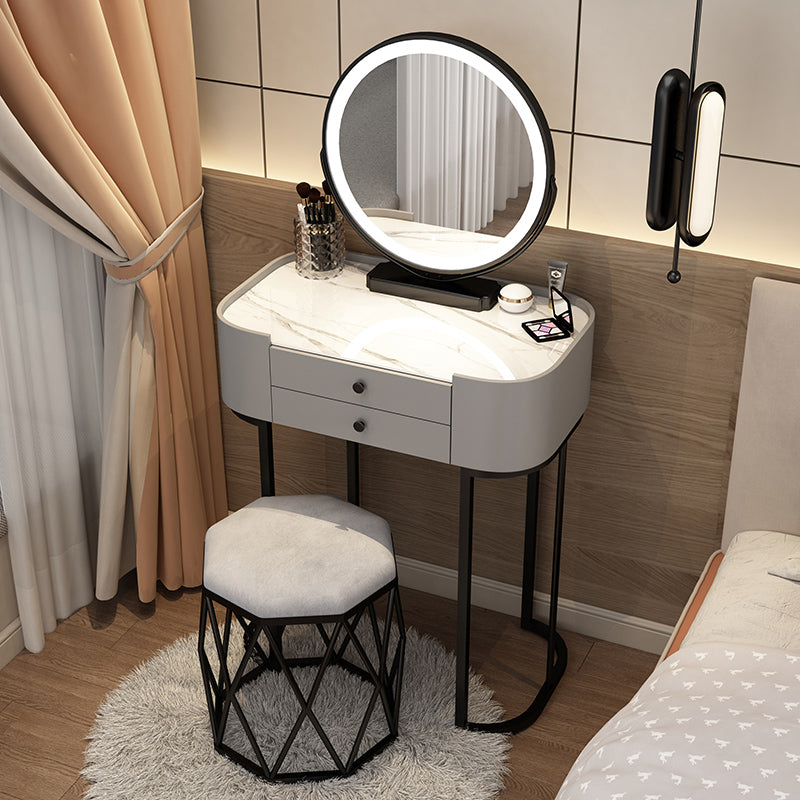 Contemporary Glass Vanity Dressing Table Bedroom Makeup Vanity Desk with Drawer