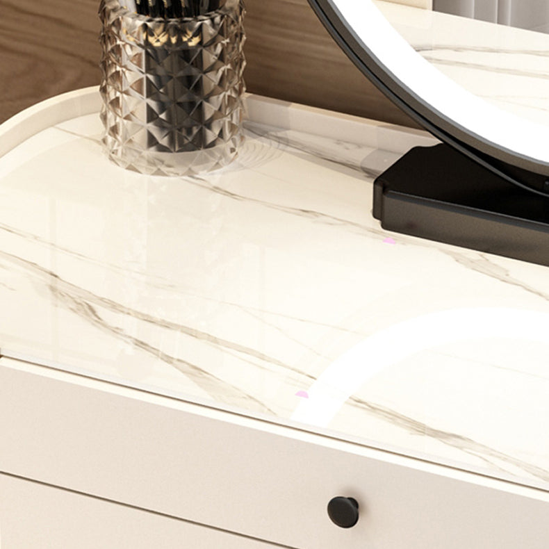 Contemporary Glass Vanity Dressing Table Bedroom Makeup Vanity Desk with Drawer