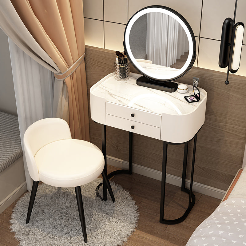 Contemporary Glass Vanity Dressing Table Bedroom Makeup Vanity Desk with Drawer