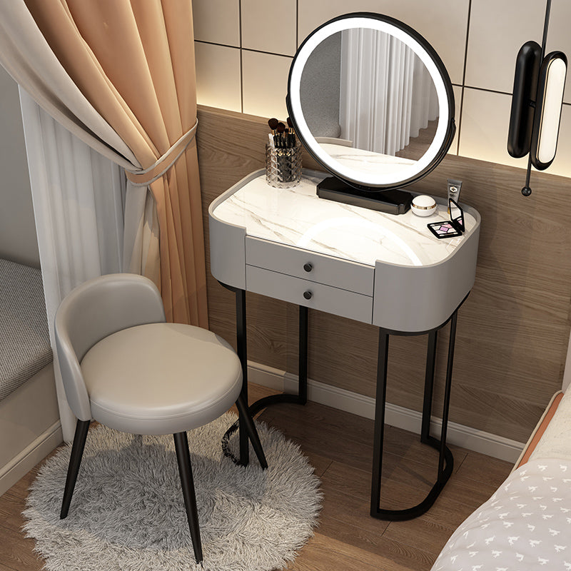 Contemporary Glass Vanity Dressing Table Bedroom Makeup Vanity Desk with Drawer
