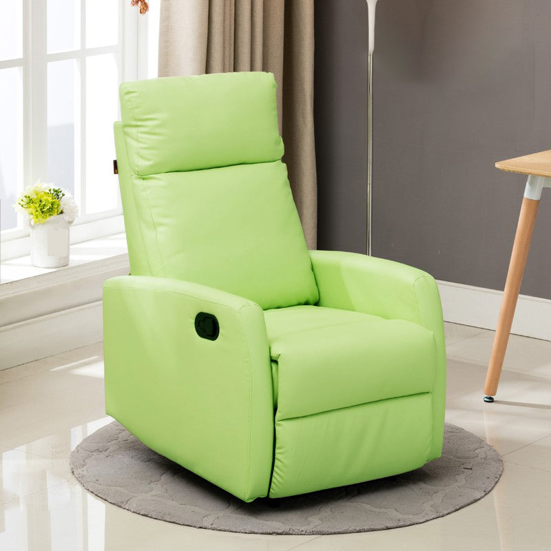 Solid Color Upholstered Standard Recliner Faux Leather Recliner Chair