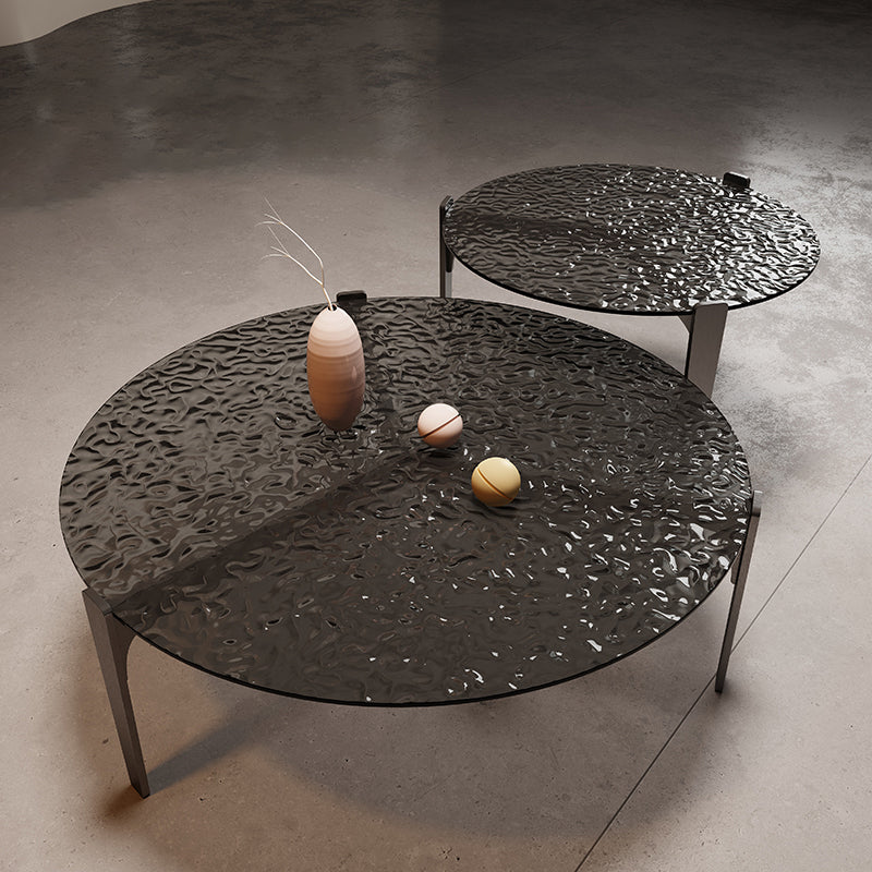 Contemporary Cocktail Table 3 Legs Glass Coffee Cocktail Table