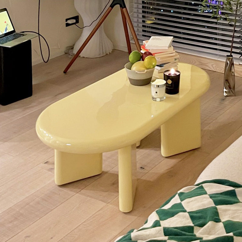 4 Legs Coffee Cocktail Table Wooden Oval Coffee or End Table