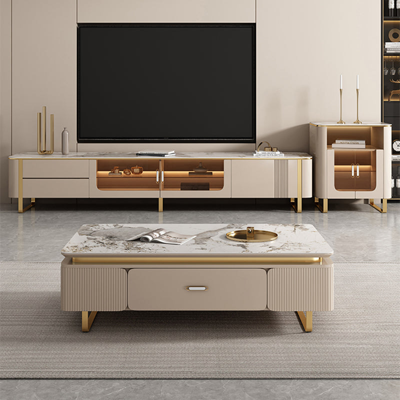 27" Wide Glam Cocktail Table Rectangle Coffee Table with Drawer