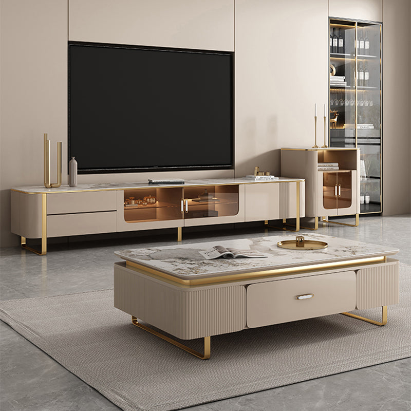 27" Wide Glam Cocktail Table Rectangle Coffee Table with Drawer