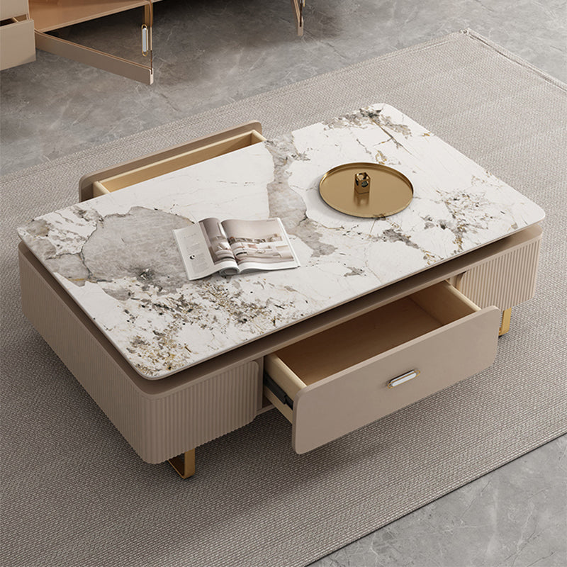 27" Wide Glam Cocktail Table Rectangle Coffee Table with Drawer