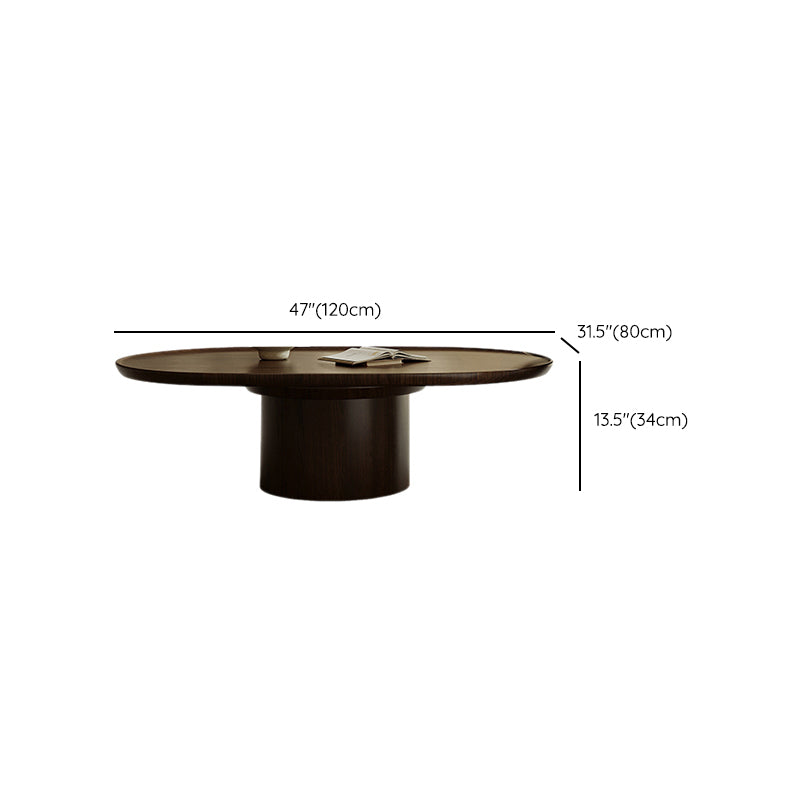 Contemporary Cocktail Table Pedestal Wooden Coffee Cocktail Table