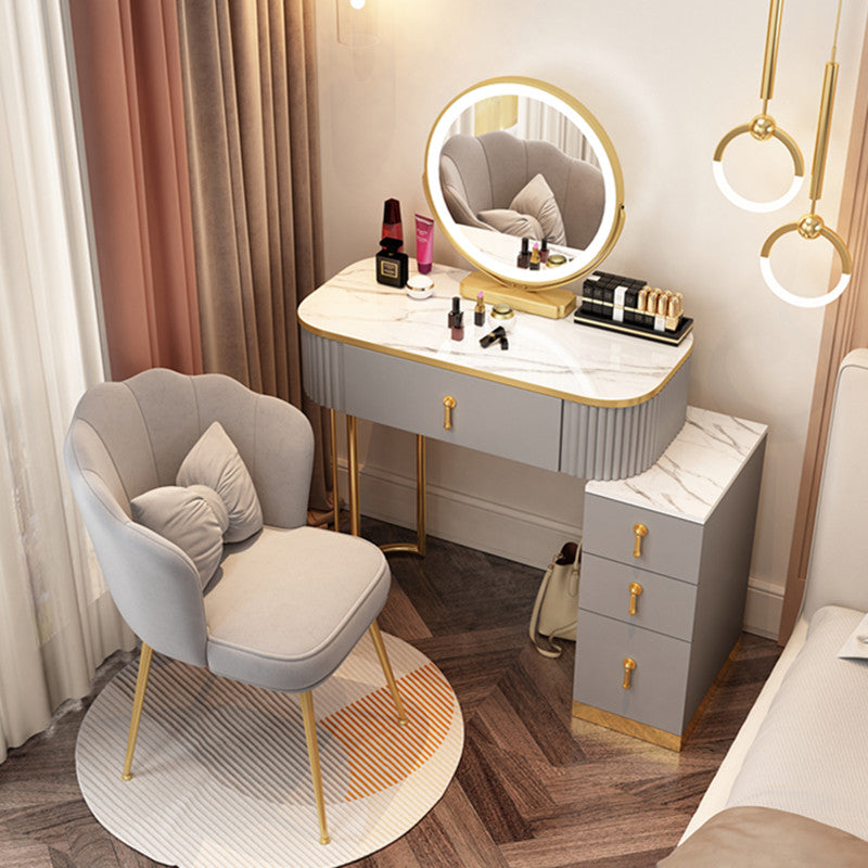Glam Wood Make-up Vanity Bedroom Makeup Vanity Desk with Drawer
