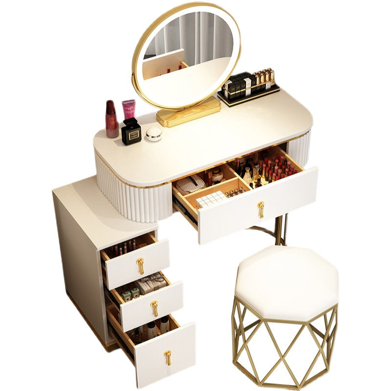Glam Wood Make-up Vanity Bedroom Makeup Vanity Desk with Drawer