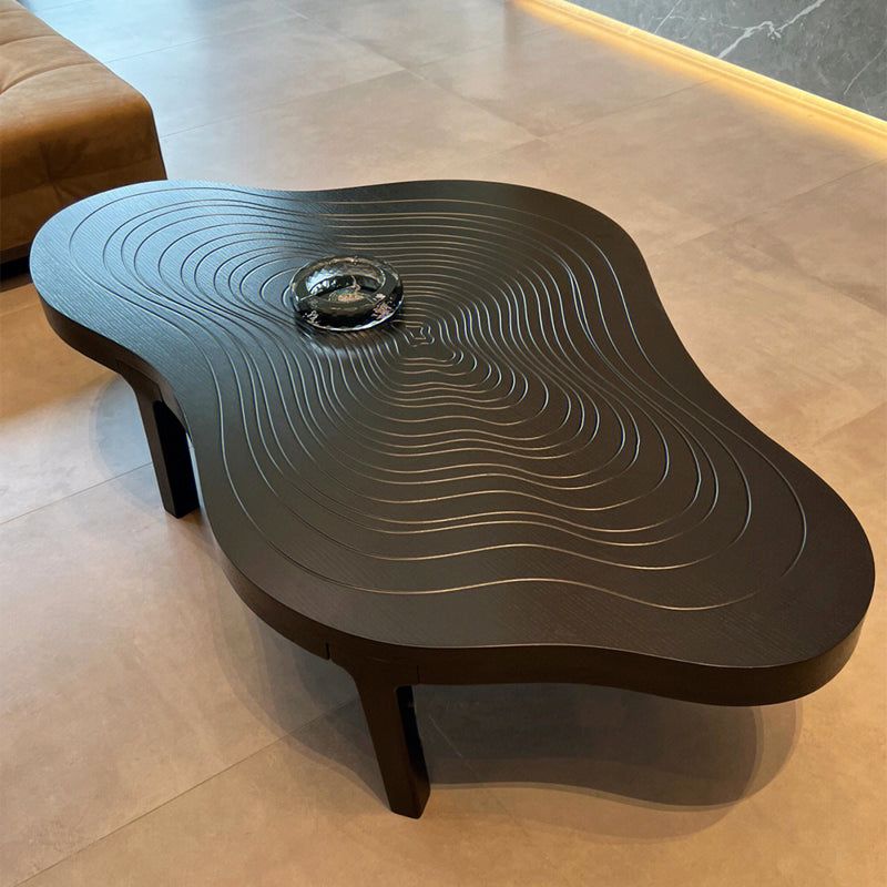 Black Coffee or End Table Contemporary Slate Coffee Cocktail Table with 4 Legs