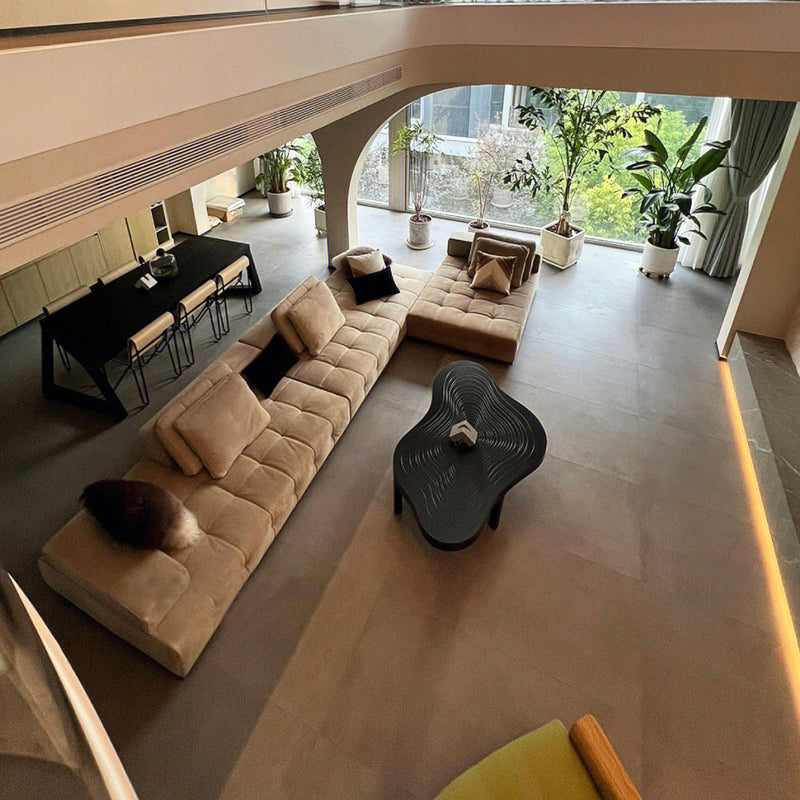 Black Coffee or End Table Contemporary Slate Coffee Cocktail Table with 4 Legs