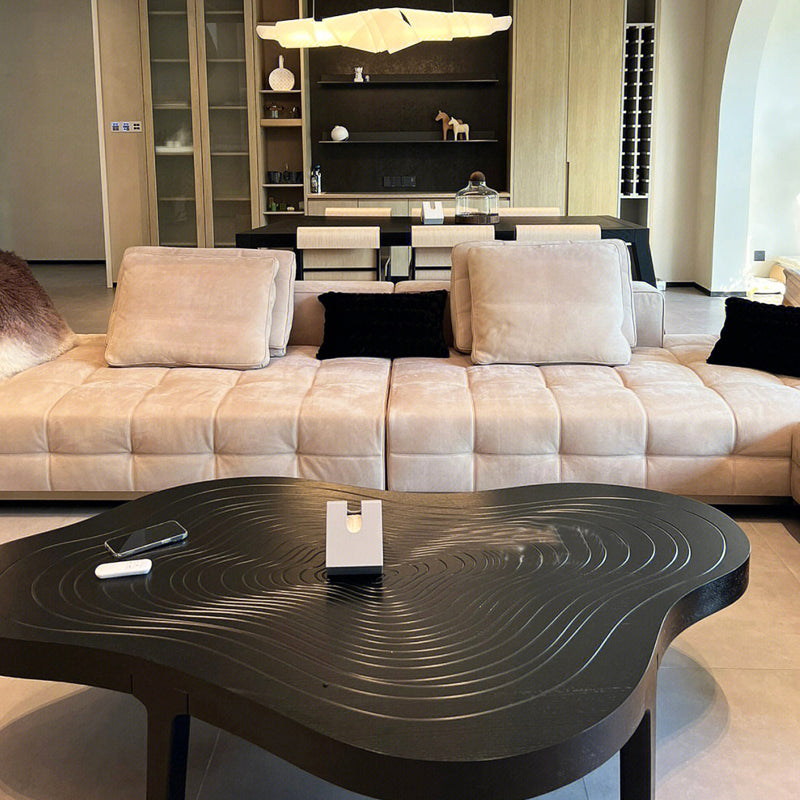 Black Coffee or End Table Contemporary Slate Coffee Cocktail Table with 4 Legs