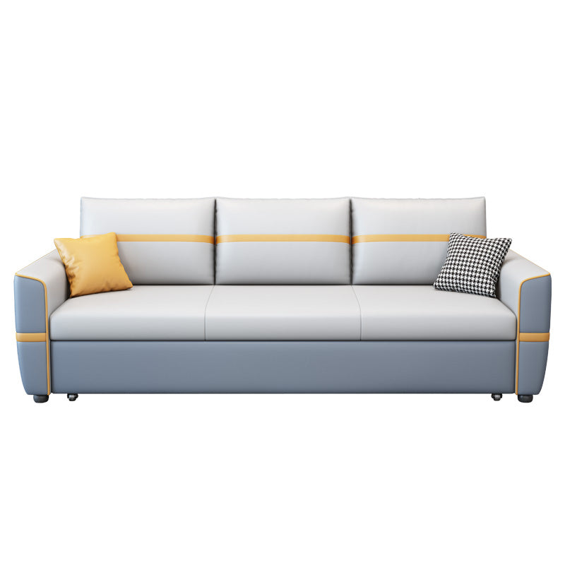 Upholstered Convertible Sofas Faux Leather Sleeper Sofa with Storage