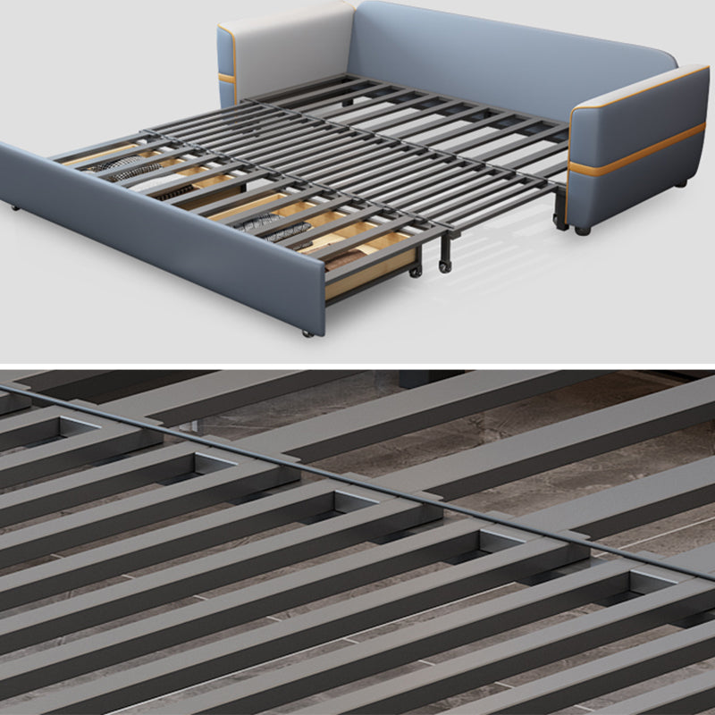 Upholstered Convertible Sofas Faux Leather Sleeper Sofa with Storage