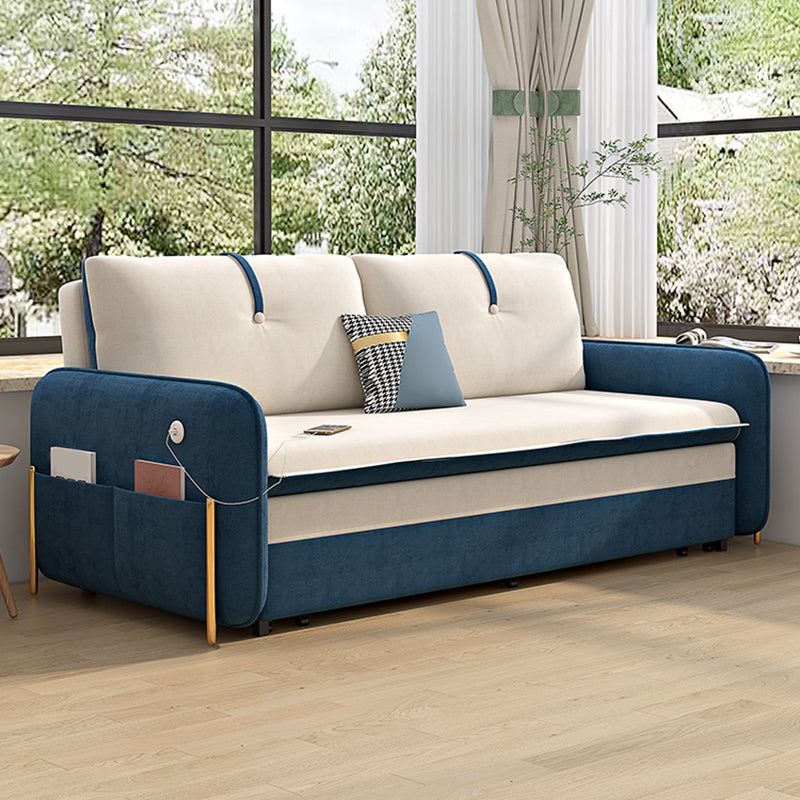 Glam Convertible Sofas Flared Arms Pillow Back Sofa Bed with Storage