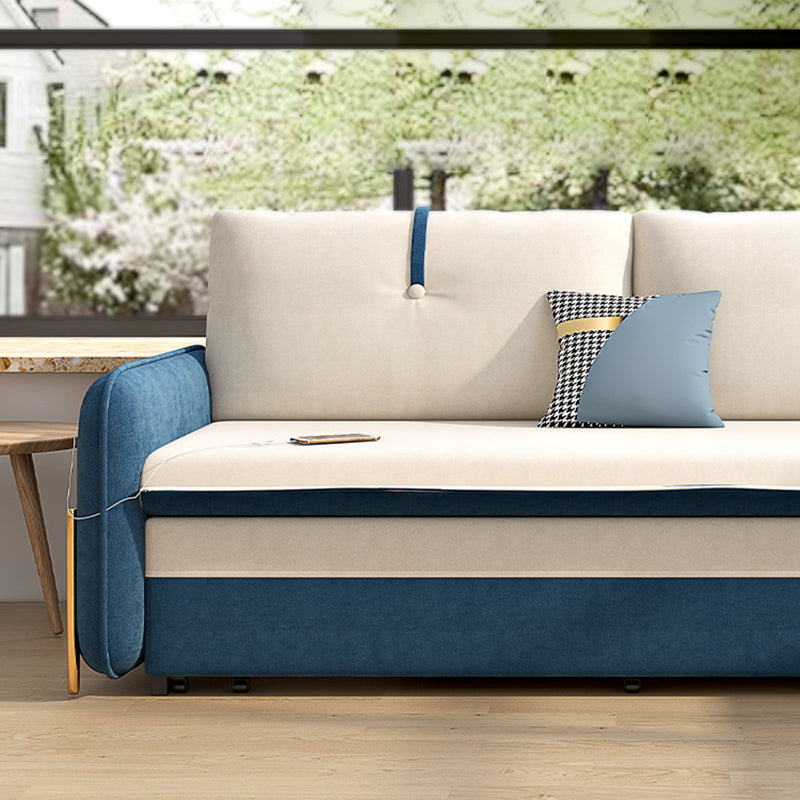 Glam Convertible Sofas Flared Arms Pillow Back Sofa Bed with Storage