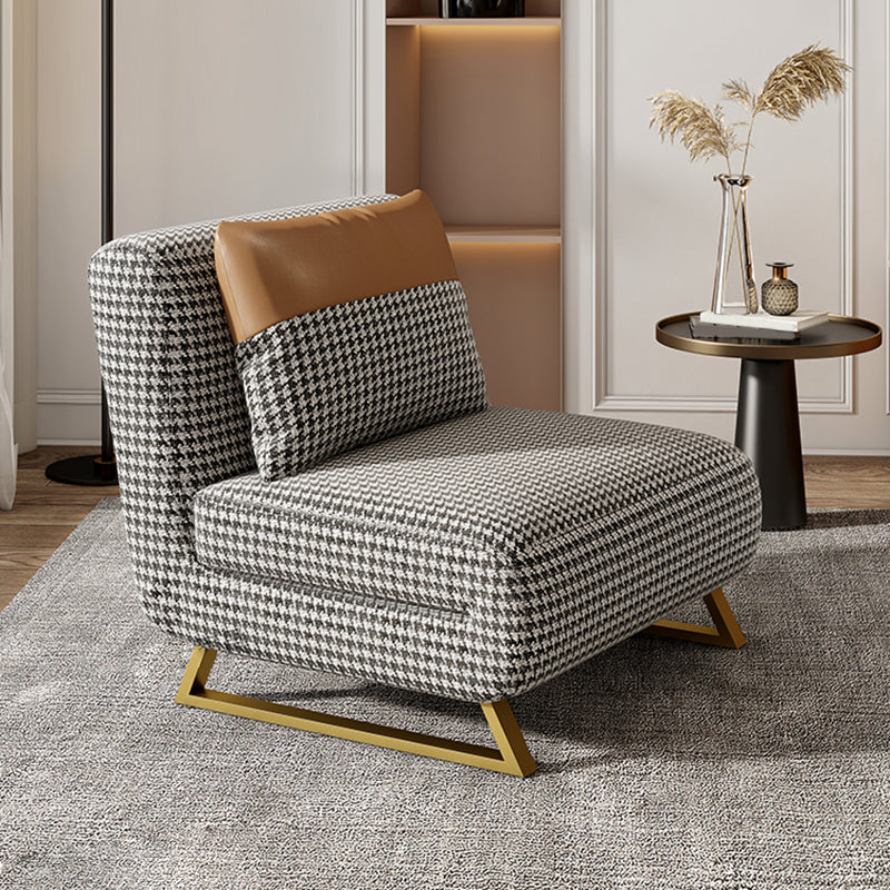 Armless Pillow Back Convertible Sofas Glam Metal Sleeper Sofa