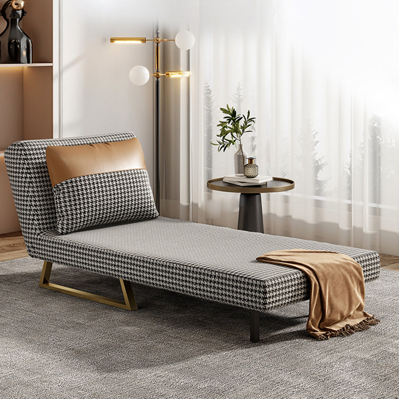 Armless Pillow Back Convertible Sofas Glam Metal Sleeper Sofa