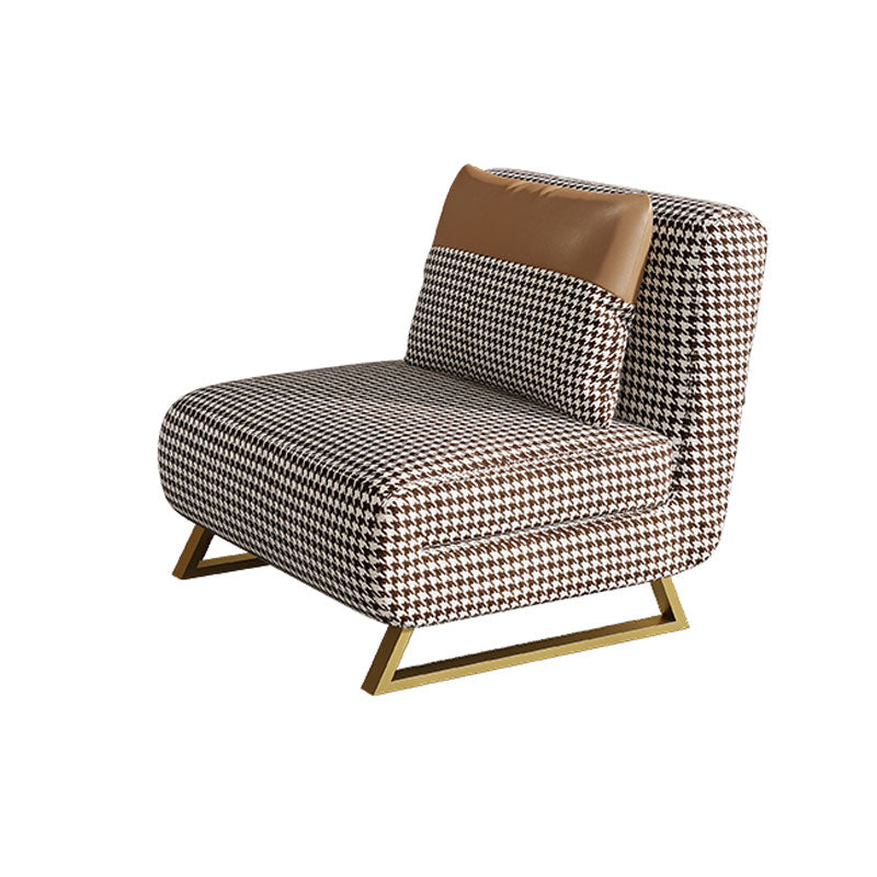 Armless Pillow Back Convertible Sofas Glam Metal Sleeper Sofa