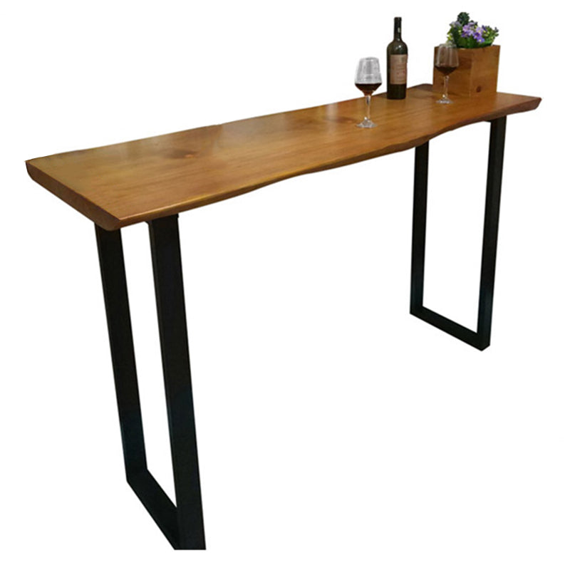 Industrial Style Solid Wood Pub Dining Set 1/2/4/6 Pcs Rectangular Pub Set for Home