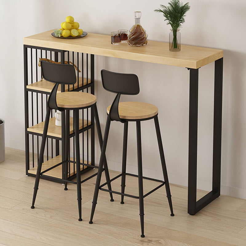 Modern Rectangle Bar Table Set 1/2/3 Pcs Solid Wood Bar Table Set