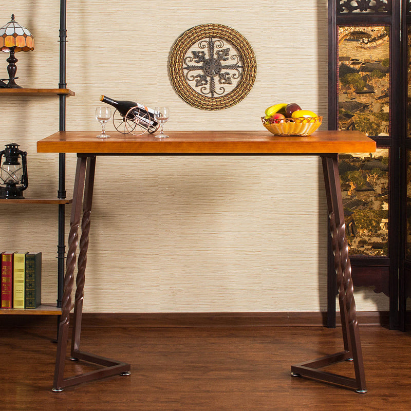 Industrial Style Solid Wood Pub Dining Set 1/2/5 Pcs Rectangular Pub Set for Home