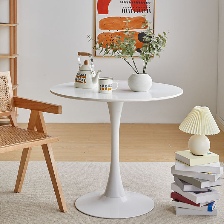 Simplicity Style Round Table Wood Dining Site Table with Tulip Base