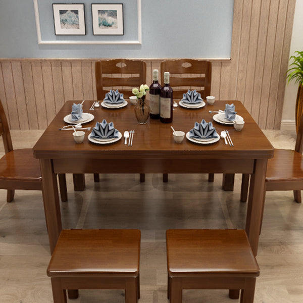 Simplicity Rectangle Dining Site Table Solid Wood Dining Room Collection with 4 Legs