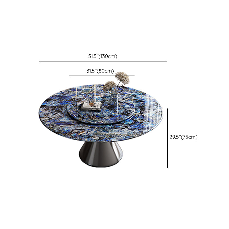 Metal Pedestal Dining Table Round Stone Top Dining Table for Dining Room