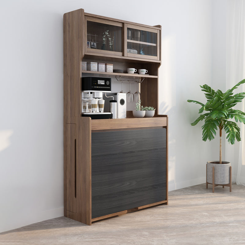 Rectangle Folding Dining Table Wood Dining Table with Storage Base