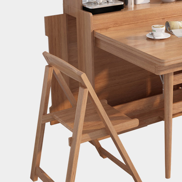Rectangle Folding Dining Table Wood Dining Table with Storage Base