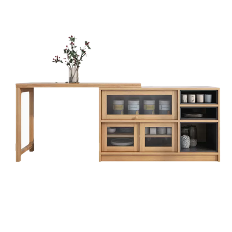 Folding Rectangle Dining Table Wood Dining Table in White and Natural