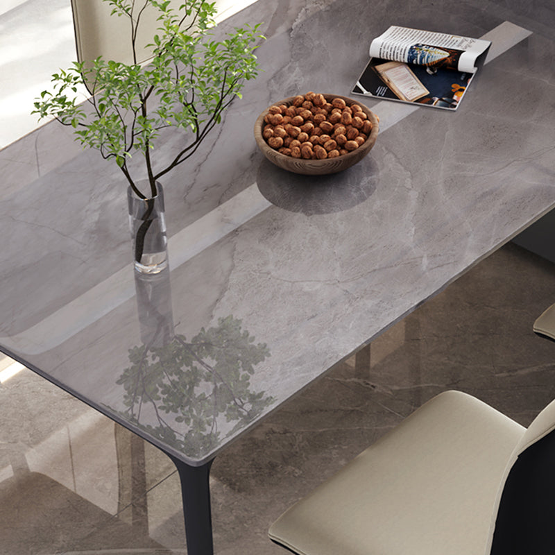 Stone Top Dining Room Dinner Kitchen Table Rectangle Dining Table with 4 Legs