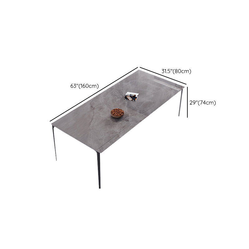Stone Top Dining Room Dinner Kitchen Table Rectangle Dining Table with 4 Legs