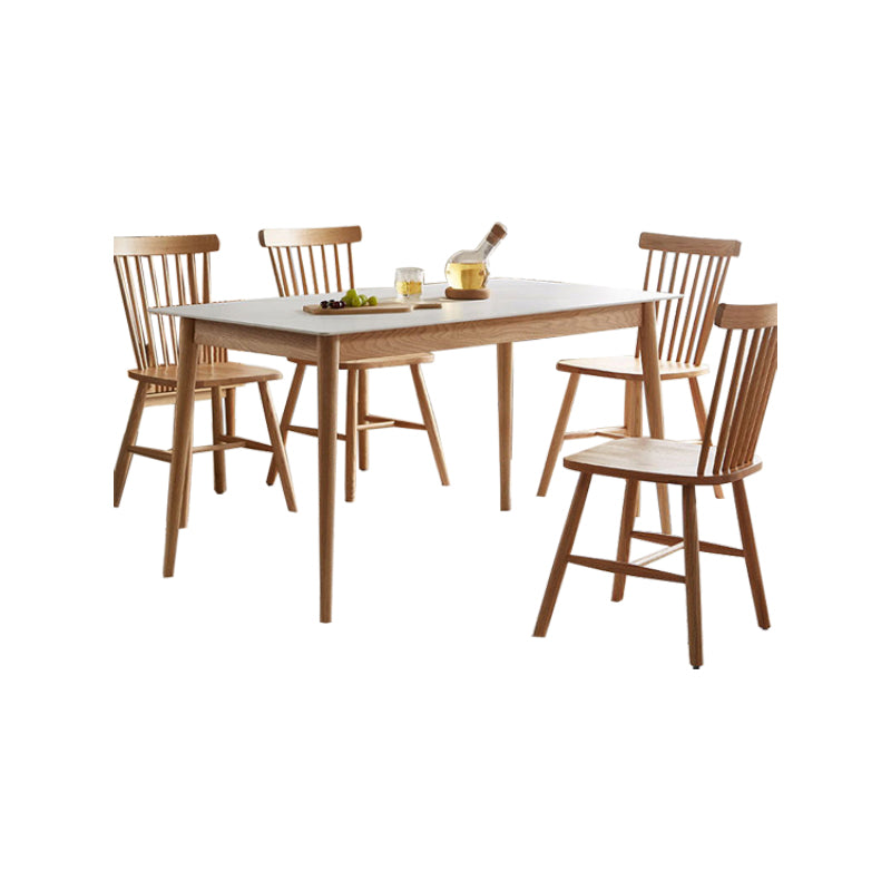 Modern Solid Wood Dining Table Set 5 Pieces Dining Set for Kitchen