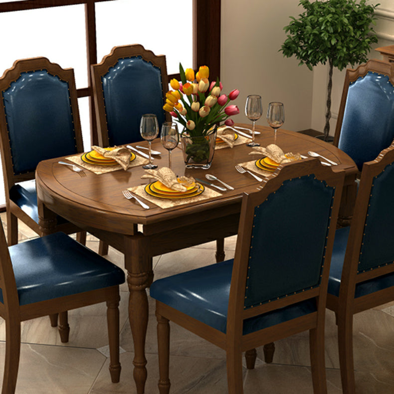 7 Piece Dining Room Table and Chair Set Solid Wood Table Dining Room Set