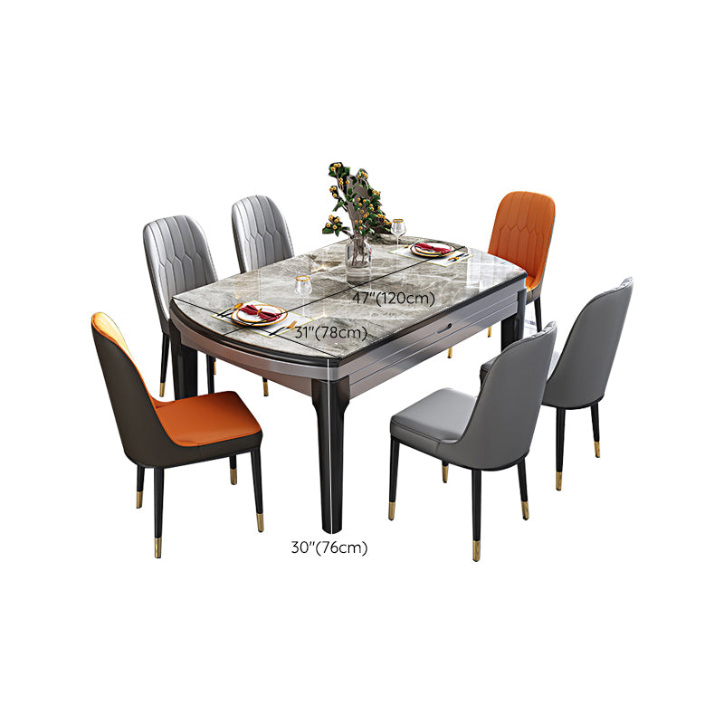 SinteredStone Dining Table Set 7 Pieces Dining Set for Kitchen