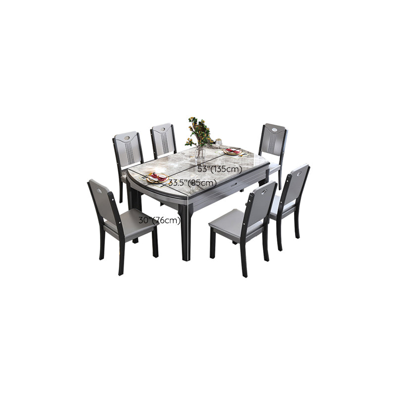 SinteredStone Dining Table Set 7 Pieces Dining Set for Kitchen