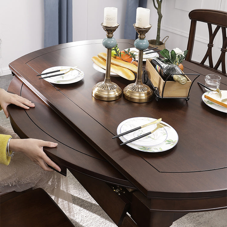 Solid Wood Extendable Dining Table Set 5/7 Pieces Dining Set for Kitchen