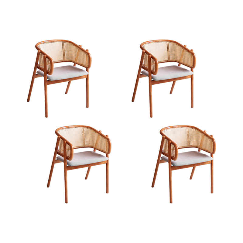 Rubberwood Solid Wood Dining Chair Indoor Dining Arm Chair for Dining Room