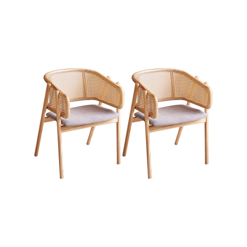 Rubberwood Solid Wood Dining Chair Indoor Dining Arm Chair for Dining Room
