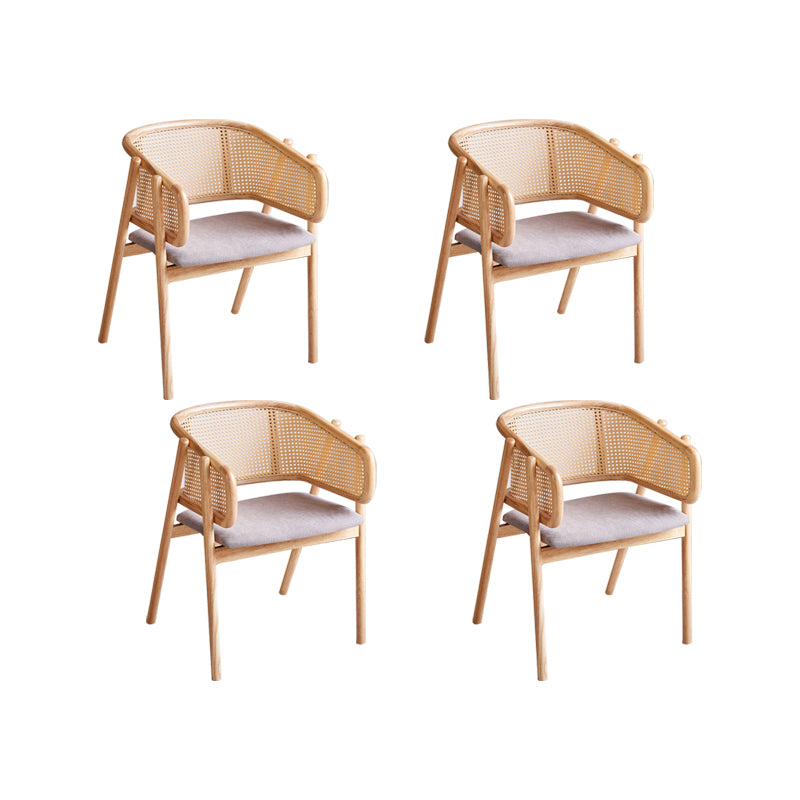Rubberwood Solid Wood Dining Chair Indoor Dining Arm Chair for Dining Room