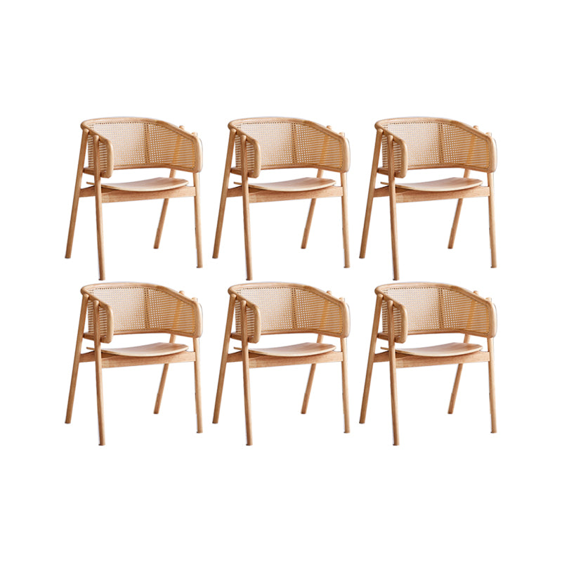 Rubberwood Solid Wood Dining Chair Indoor Dining Arm Chair for Dining Room