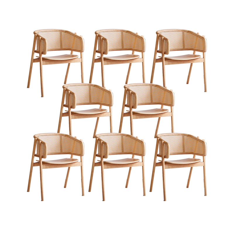 Rubberwood Solid Wood Dining Chair Indoor Dining Arm Chair for Dining Room