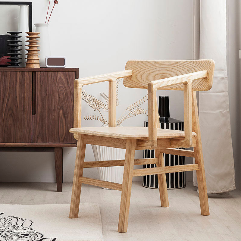 Solid Wood Arm Chair Open Back Dining Arm Chair for Dining Room