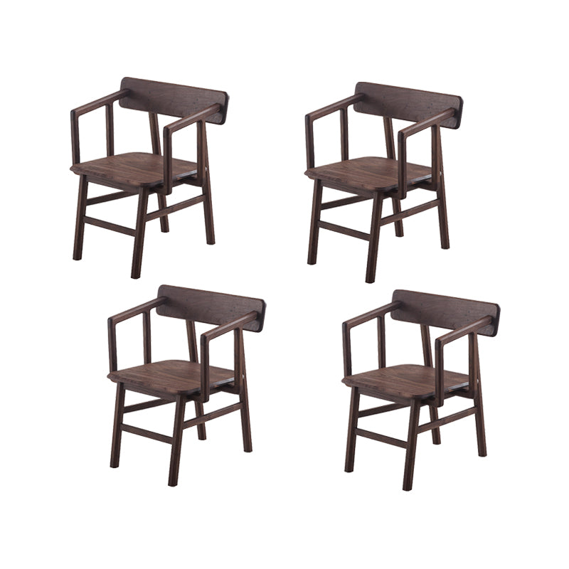 Solid Wood Arm Chair Open Back Dining Arm Chair for Dining Room