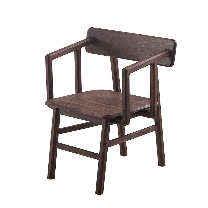 Solid Wood Arm Chair Open Back Dining Arm Chair for Dining Room