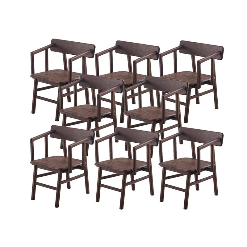 Solid Wood Arm Chair Open Back Dining Arm Chair for Dining Room
